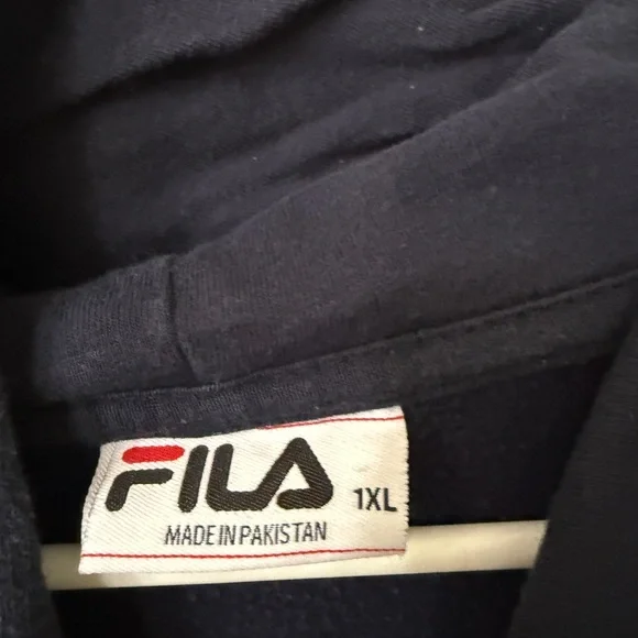 Fila Men's Tri-Color Hoodie in Red, White, and Blue - Picture 3 of 3